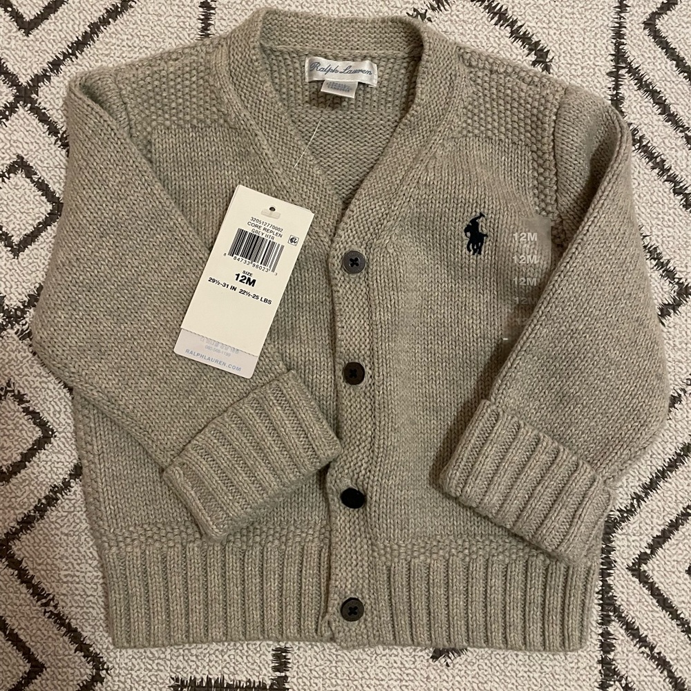 Polo Ralph Lauren 12M Cable Knit Cotton Cardigan